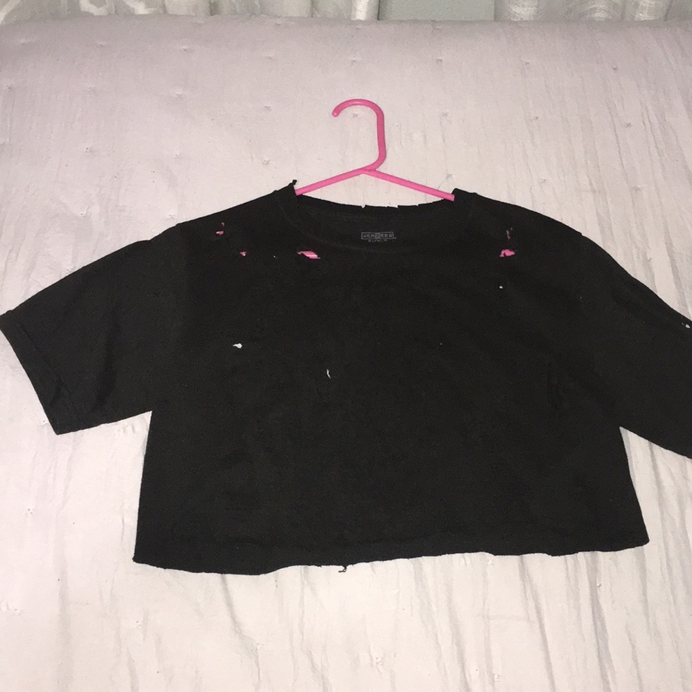 Distressed cropped top